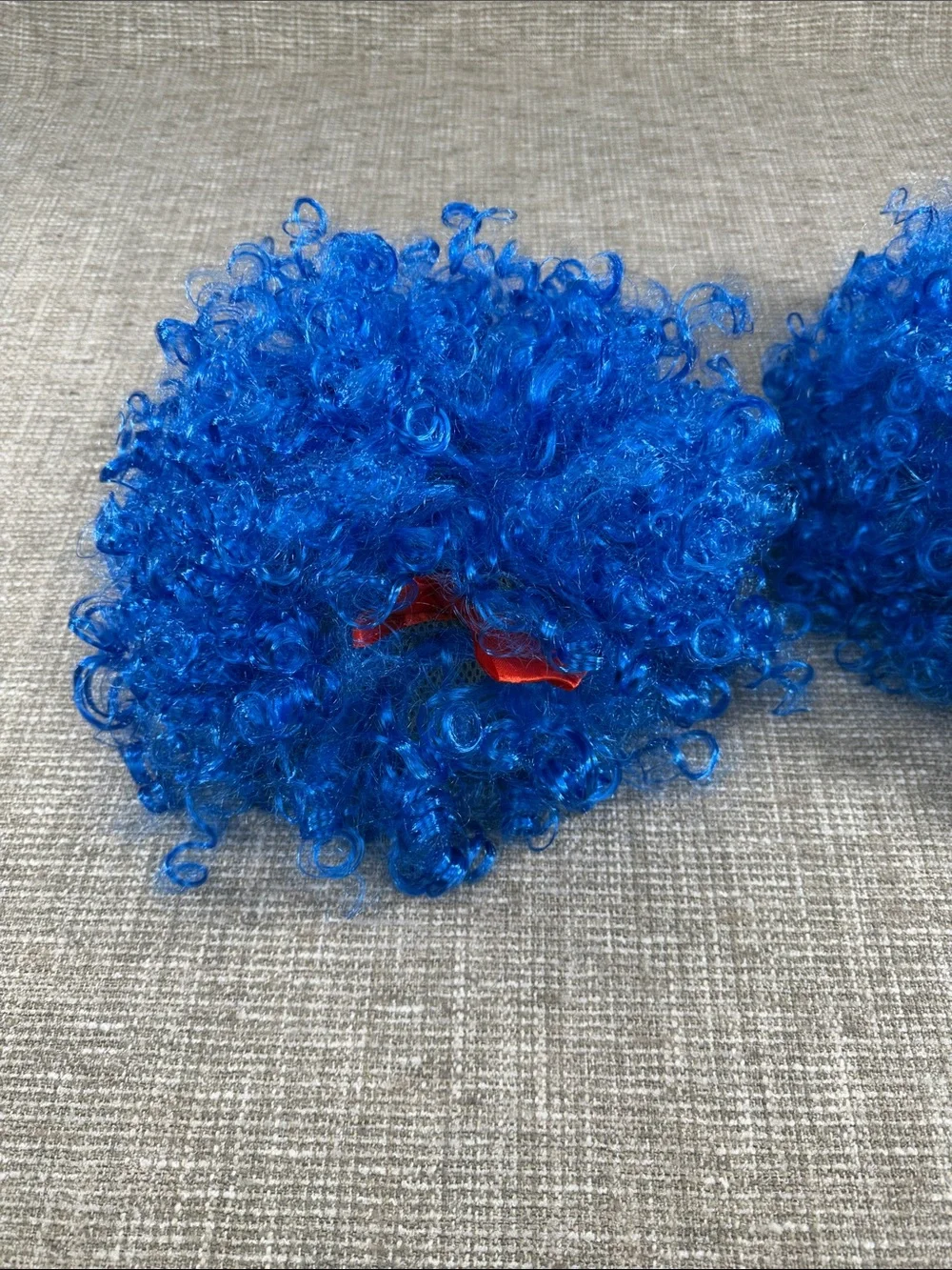 Bright Royal Blue Curly hair wigs for thing one and thing two dr. Seuss